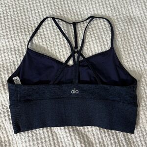 Alo Alosoft Lavish Sports Exercise Bra Navy Heather Like NEW Sz Large